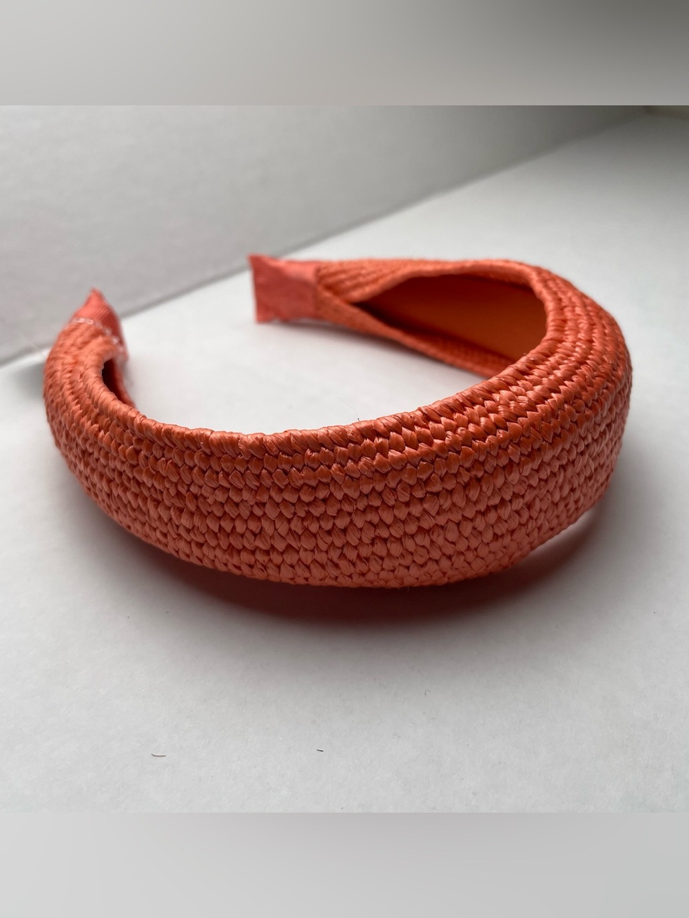 Claires Headband Women’s Orange Wicker Woven Wide Band